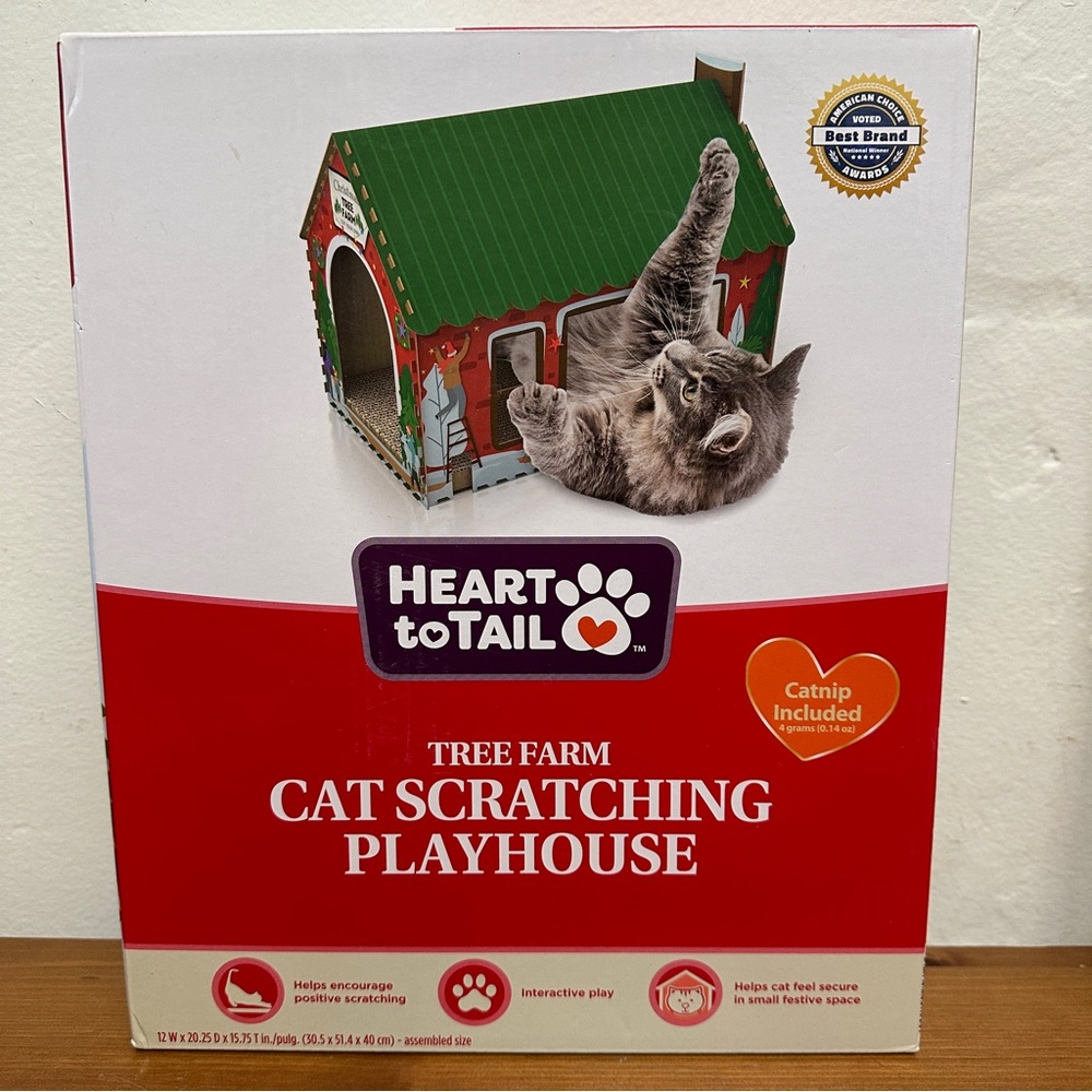 Winter Seasonal Cardboard Cat Scratching House